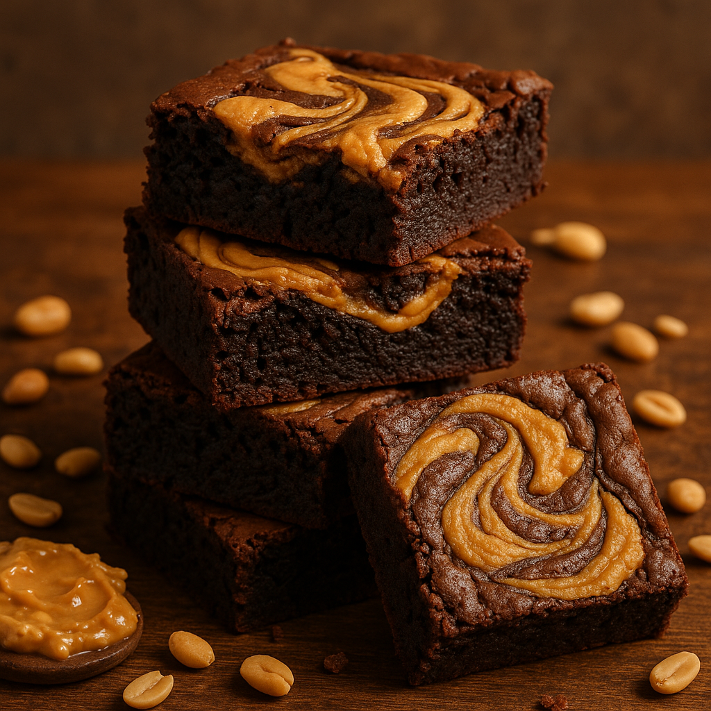Fudgy Brownies with Peanut Butter Swirl